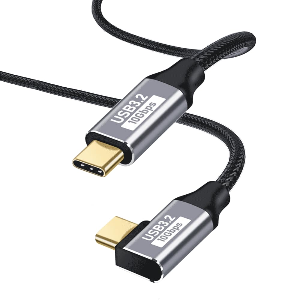 USB C ケーブル Type-C 充電 L字【PD対応 100W急速充電/ USB 3.2 標準 10Gbpsデータ転送】 USB-C to USB-C 超高速充電 4K/60Hz映像出力 超高耐久 ナイロン編み タイプC対応 (3m)