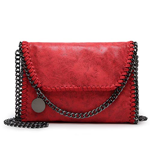 Valleycomfy Sac à bandoulière Femme Sac à main en cuir PU Sac à bandoulière, Rouge