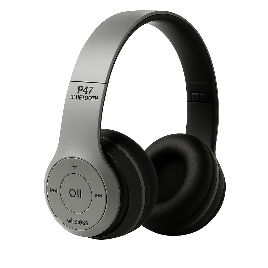 2 Year Warranty P47 Wireless Bluetooth Headphones with Mic | Extra Bass Over-Ear Stereo Headset | Bluetooth 5.0, FM, SD Card & AUX Support for Music, Gaming, Gym & Travel | Limited TIME Offer 2 Year Warranty P47 Wireless Bluetooth Headphones with Mic | Extra Bass Over-Ear Stereo Headset | Bluetooth 5.0, FM, SD Card & AUX Support for Music, Gaming, Gym & Travel | Limited TIME Offer