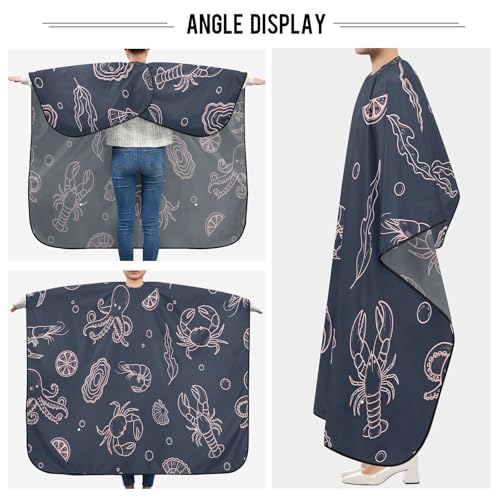 Capa de Barbero Impermeable con Animales Marinos para Hombre miniatura 5