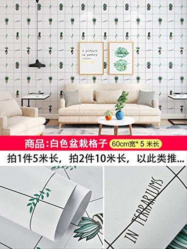 Papel Pintado Autoadhesivo Animal De Dibujos Animados Planta Verde Celosía Pvc Rayas Verticales De Color Sólido Pegatinas A Prueba De Agua Dormitorio De Renovación Habitación Para Niños 60 * 500 Cm