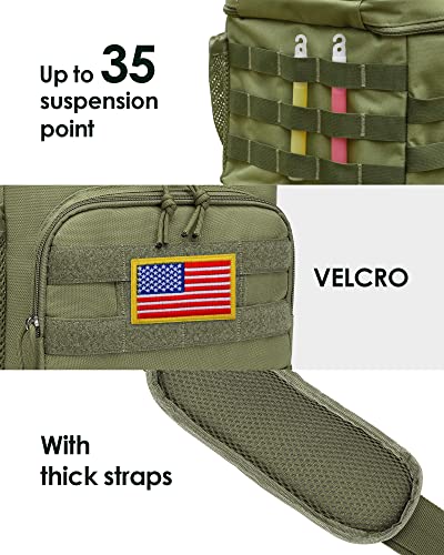 Tacticism Tactical Lunch Box For Men, 12L Molle Lunch Bag Adult, Up To 8 Hours Insulated Lunchbox, Large Durable Leakproof Cooler With Detachable Water Bottle Pouch, For Work Camping Fishing, Green #TOP5