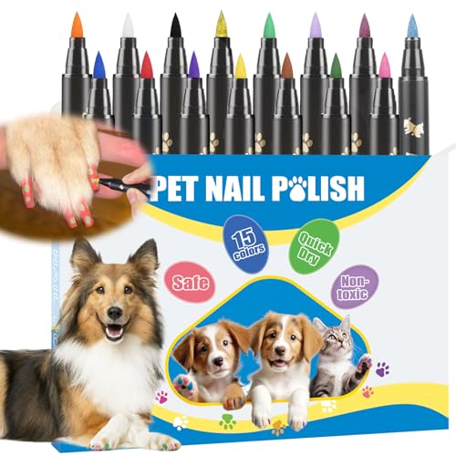 15-Colors-Dog-Safe-Nail-Polish-Pen-Quick-Dry-Pet-Nail-Polish-for-CatsDogsBirdsRabbitsDog-Nail-ColorsNail-Polish-Pens-for-DogsDog-Claw-Care-Set-for-DIY-Puppy-NailsEasy-to-Apply 15 Colors Dog Safe Nail Polish Pen Quick Dry Pet Nail Polish for CatsDogsBirdsRabbitsDog Nail ColorsNail Polish Pens for DogsDog Claw Care Set for DIY Puppy NailsEasy to Apply