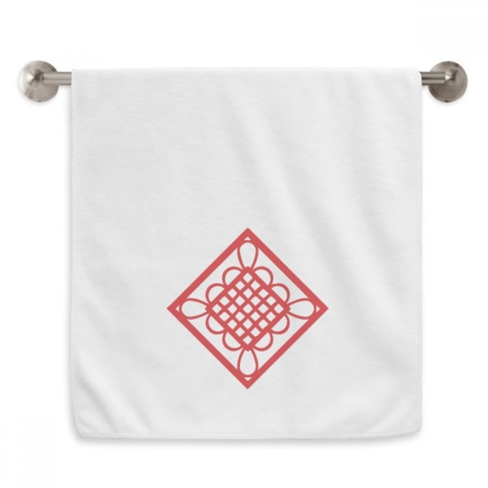 Serviette moelleuse diamant rouge DIYthinker 13X29 pouces en coton blanc