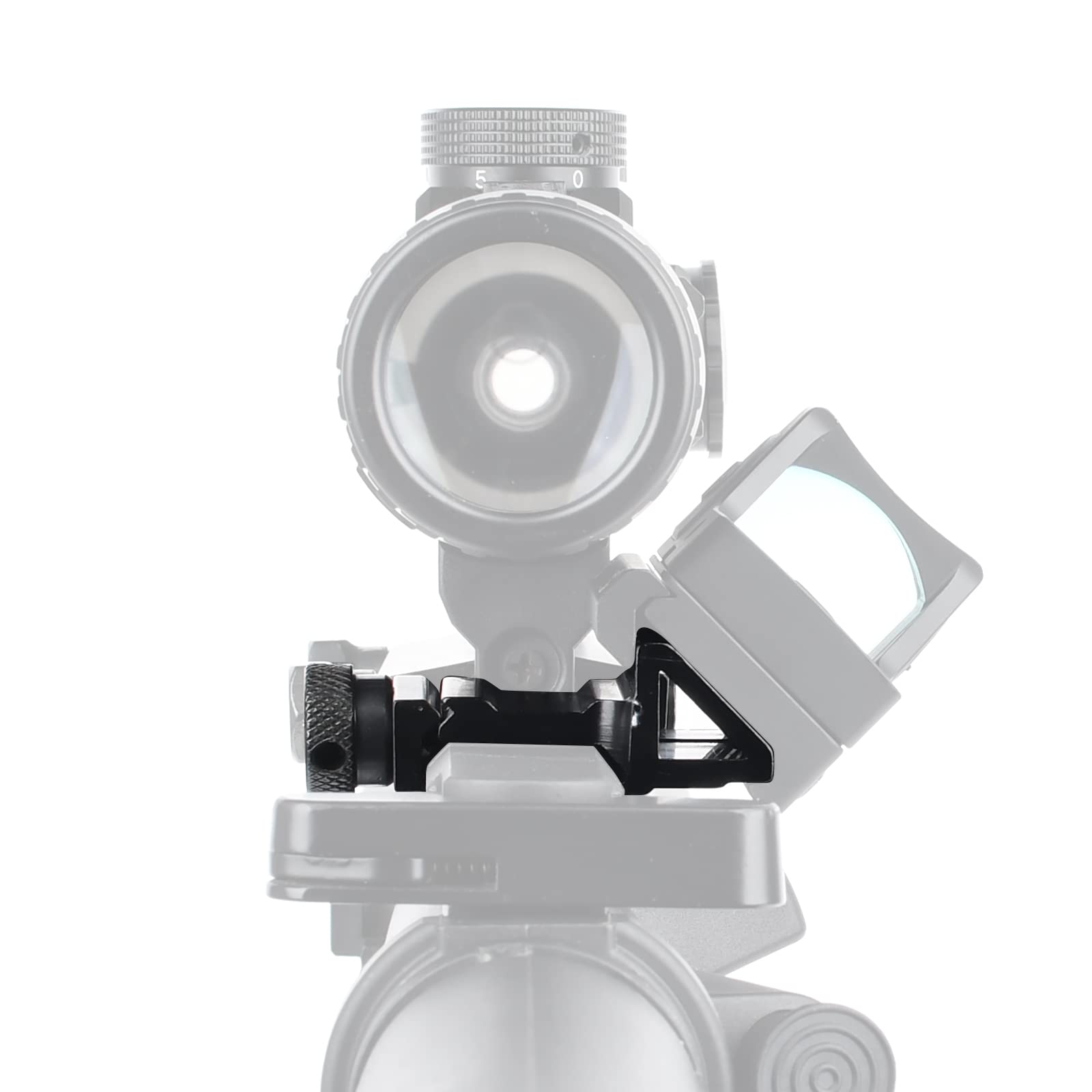 QIRUIMY 45 Degree Offset Mount, 4 Slots Offset Picatinny Rail Mount for Flashlights and Rifle Laser Red Dot Sights, Airsoft Picatinny Rail Accessories