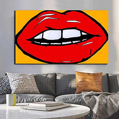 Affiche toile pop art lips graffiti art peinture murale street art cuadros decor 40x70cm