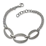En acier inoxydable poli avec découpes au Laser avec .5inch po Ext. Bracelet 7 'Motif JewelryWeb