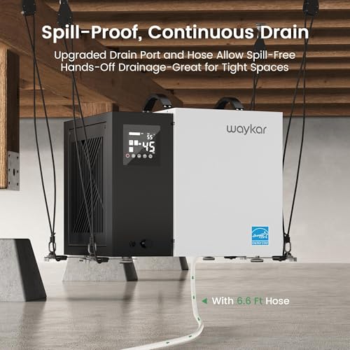 Image of Waykar 70 Pint Energy Star Crawl Space Dehumidifier with Drain Hose for Basements, Commercial & Water Damage Spaces up to 5000 Sq. Ft., Compact, Strong Dehumidification, 5-Year Quality Coverage