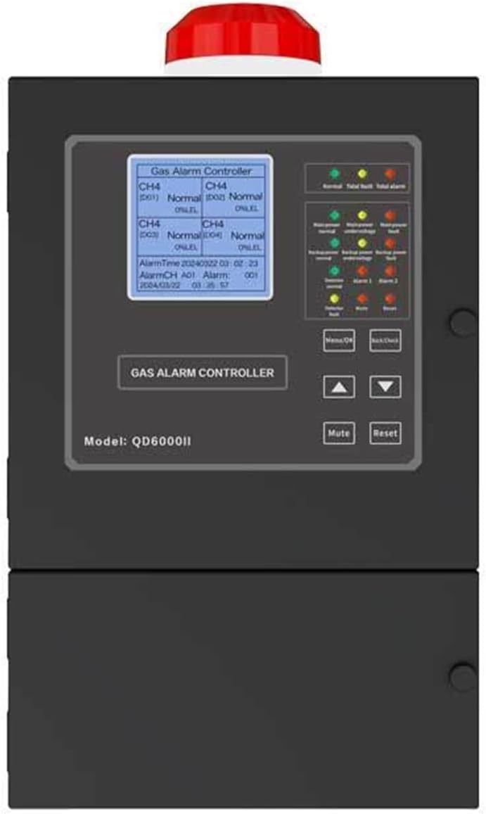 Gas Leak Detector, Multi Channel LCD Display Gas Detector Control Panel Waterproof, Dust-Proof and Explosion-Proof