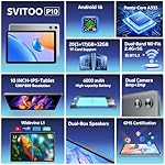 SVITOO Android Tablet 10 Inch, Android 16 Tablet for Kids Adults, 20GB RAM 32GB Storage 1TB Expandable, Dual Cameras 8MP 2MP, 6000mAh Dual Speakers WiFi 6 Gray - Image 2