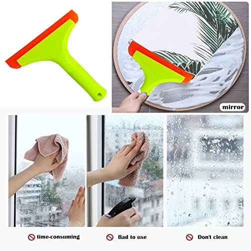 Wedfeir 2SQUEEGEE-G 2Pcs Silicone Squeegee For Shower Glass Door, Window Cleaning, Auto Water Blade, Water Wiper, Shower Squeegee, 5.9'' Blade And 7.5'' Long Handle For Car Windshield thumb #3