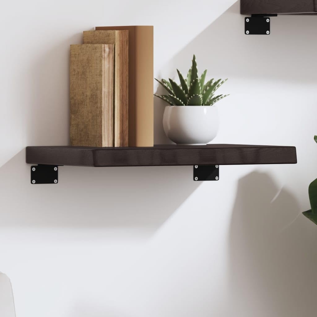 Estante de pared de roble marrón oscuro para decorar su salón y estudio