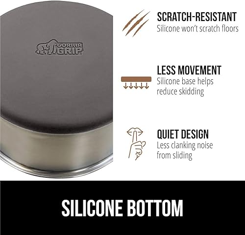 Miniatura 5 de Gorilla Grip - Juego de 2 cuencos metálicos de acero inoxidable para perros, base de goma, resistente a la oxidación, libre de BPA de grado