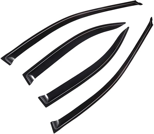 SCITOO Deflector de visera de ventana de montaje exterior, protector de lluvia, color humo oscuro, juego de 4 piezas para Toyota Camry 2002-2006