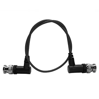KONDOR BLUE | 16" Ultra Thin 3G SDI Video Cable Right Angle BNC | Compatible with All 3G SDI Cameras and Monitors, Signals up to 1080/60 | Black