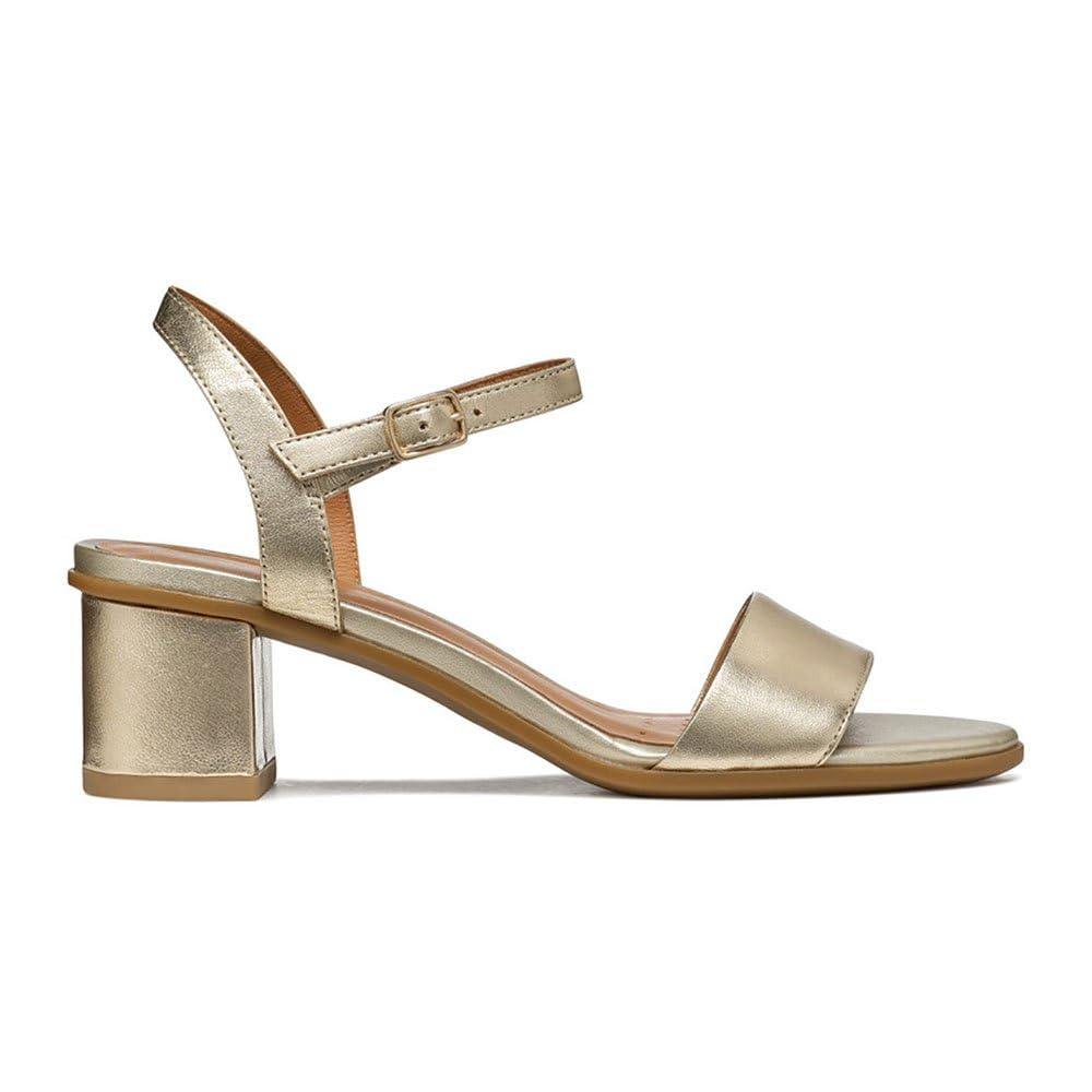 Geox Women's D Aurely 50 B Heeled Sandal, Gold, 8 UK
