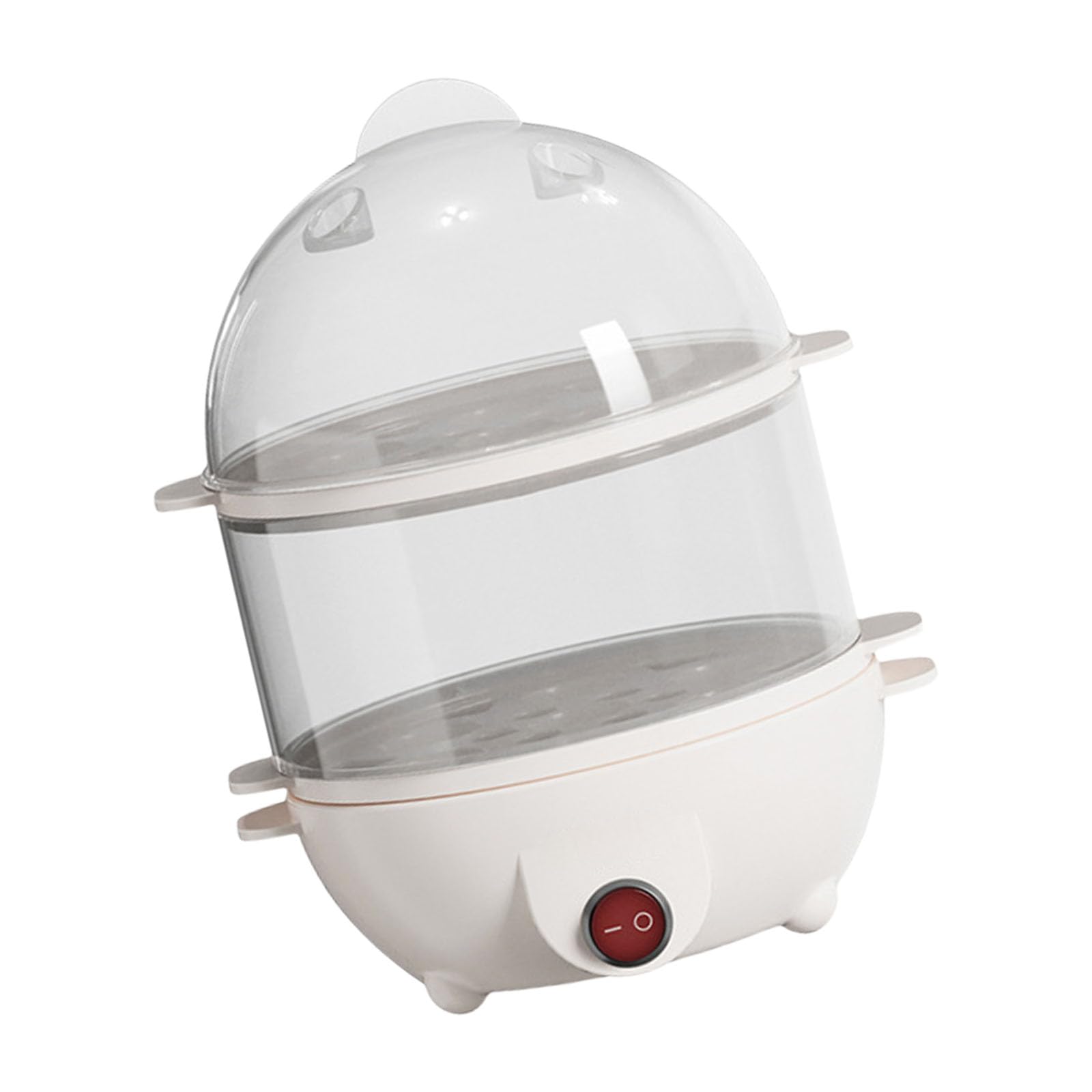 Space Saving Eggs Cooker With Double Stack Tray Multi Functional Vegetable Steamer Kitchen Food Preparation Appliance