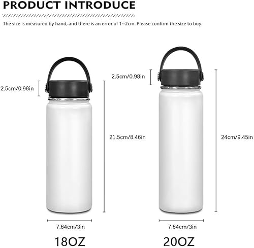 Miniatura 6 de Magic Black - Botella de agua térmica con asa para niñas negras con asa, botella de agua reutilizable de 20 onzas, botella de agua térmica para