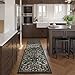 Moynesa Floral Kitchen Runner Rug, 2x6 Runners for Hallways 6ft Non Slip Washable Soft Rug Runners, Boho Botanical Ultra Thin Stain Resistant Carpet Runner for Bathroom Entryway, Black