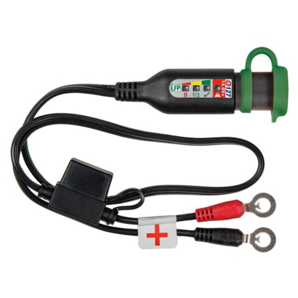 Tecmate OptiMATE MONITOR O-127 Permanent power sport battery lead with integrated battery status/charge system monitor for 12.8/13.2V lithium.