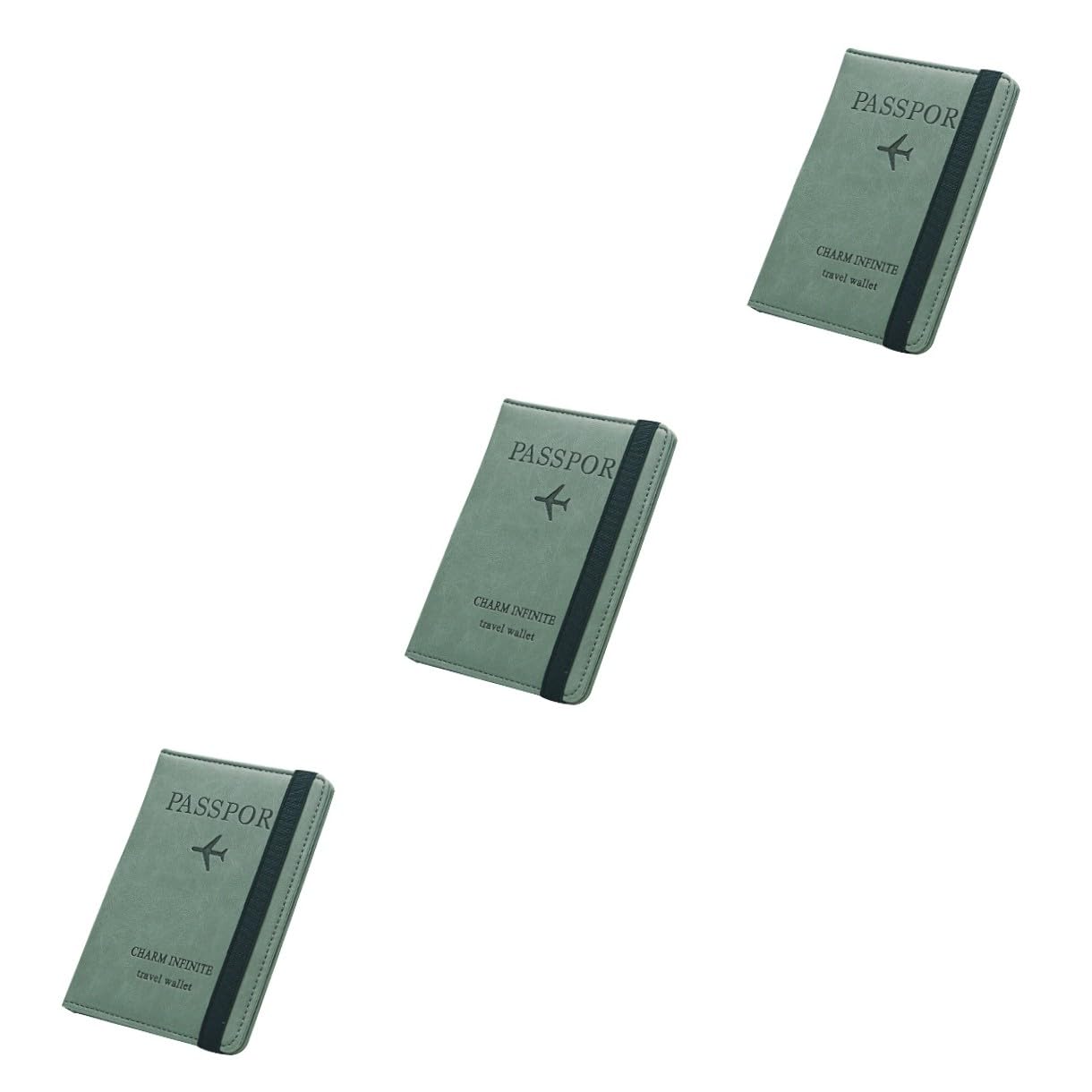 VALICLUD 3stücke RFID Reisepass Wallet Aus Pu-Leder Multifunktionale Aufbewahrungstasche Für Damen Grün Diebstahlsicher Und Ultra-dünn Für Reisen Und Business Trips