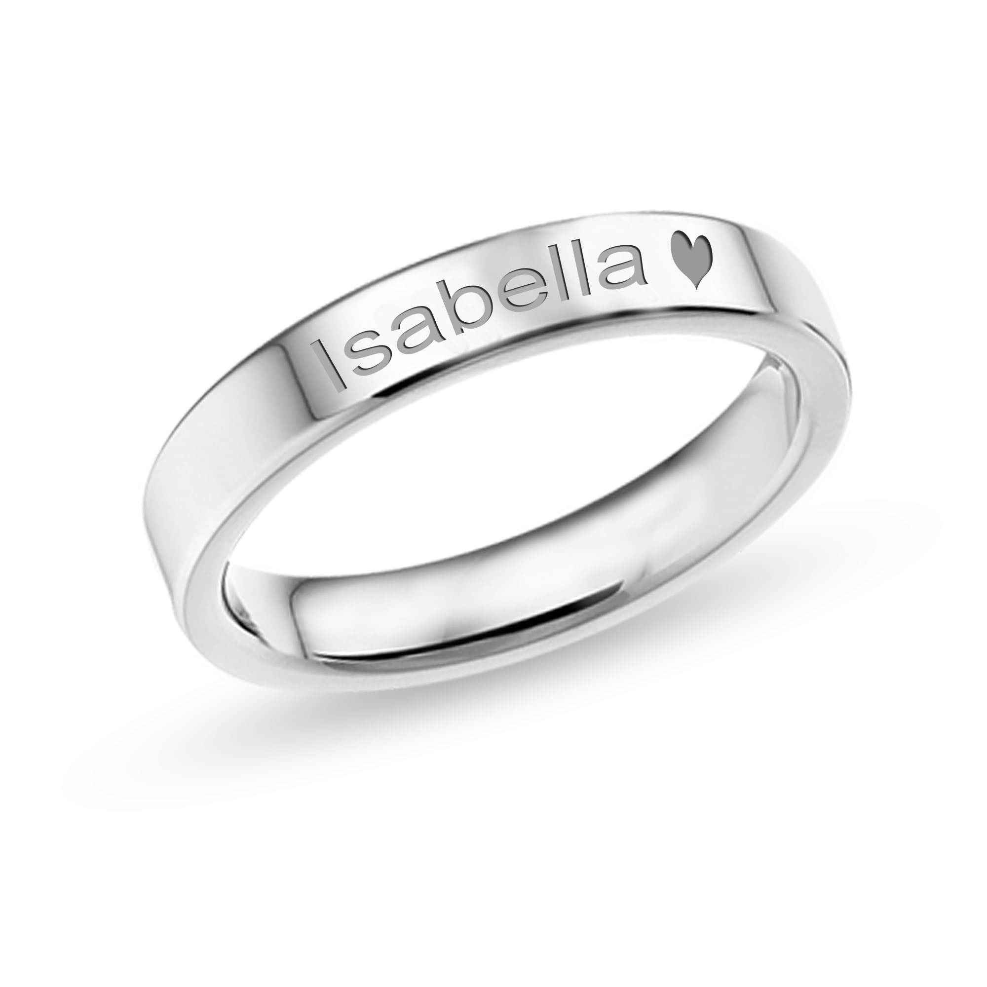 Silver Style Personalised Customised 925 Sterling Silver Engraved Outside Massage Name Band Finger Ring For Women And Girls(size,14) (B09T5DF8SP) Amazon Price History, Amazon Price Tracker