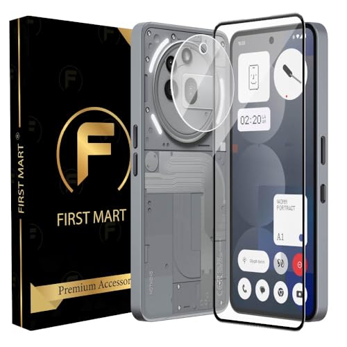 Image of FIRST MART Tempered Glass for Nothing Phone 3A Pro with Clear Camera Lens Protector & Installation Kit | HD Clear, Edge-to-Edge, Scratch Resistant, Case-Friendly | Pack of 1