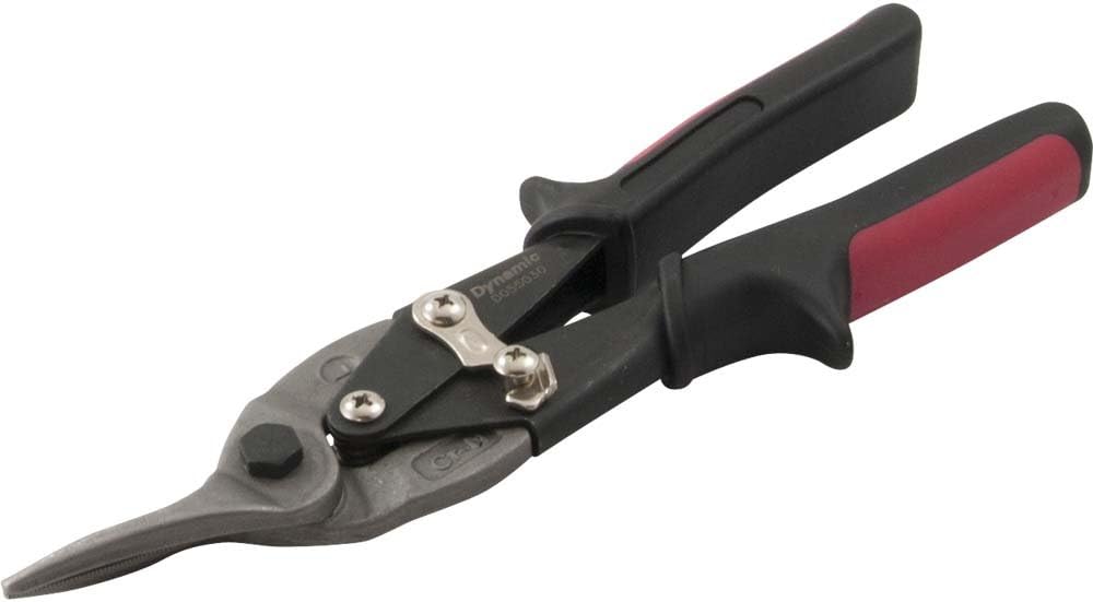 Dynamic Tools D055030 Aviation Snips with Cuts Left and Red Handle, 10"
