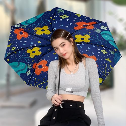 Image of Kraptick Printed Travel Umbrella for Rain, UV, Wind Proof, Water-Proof Umbrella for Men /Women /Boys /Girls /Kids (UMBR-02)