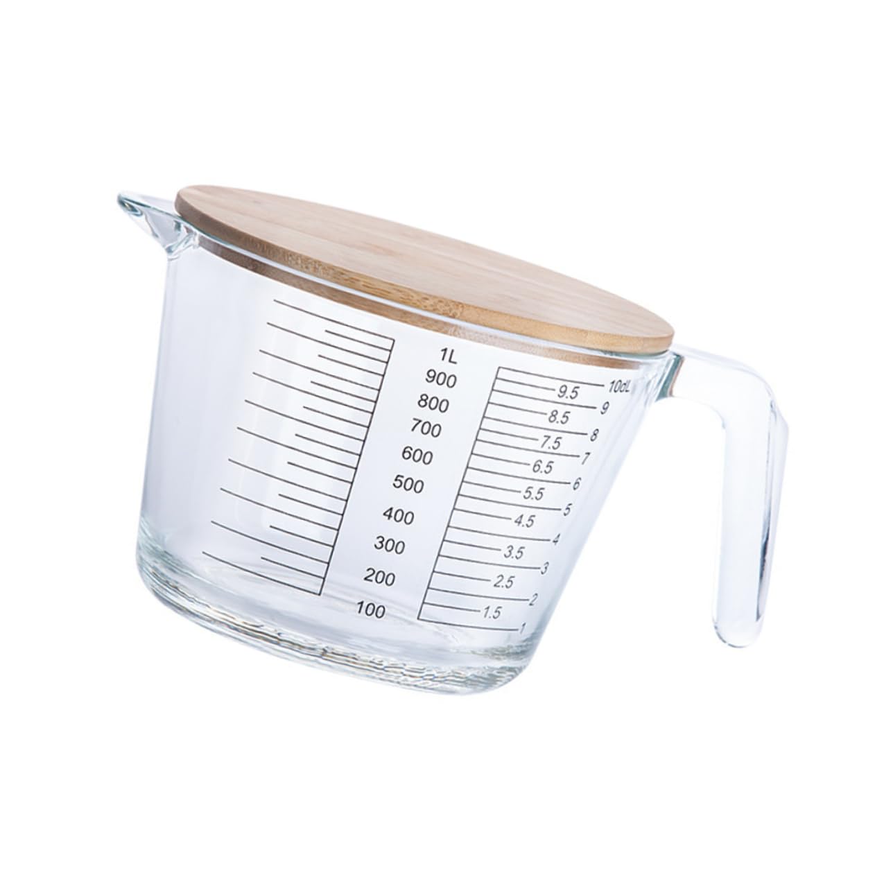GLEAVI Tasse à Mesurer en Verre Résistante la Chaleur 1pc avec Graduation Précise pour Liquides et Crèmes, Réutilisable, Cuisine Pâtisserie