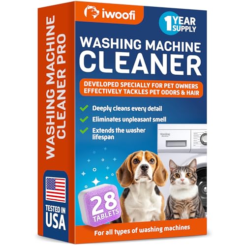 PRO Washing Machine Cleaner Tablets for Pet Owners – Breaks Down Pet Hair...