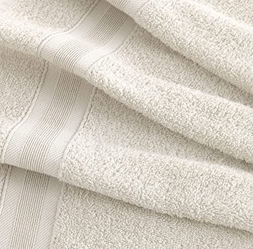 All Design Cream Bath Towels Set Quick-Dry, Soft, High Absorbent 100% Cotton Towels For Bathroom Guests Pool Gym Camp Travel College Dorm (6 Piece Towel Set, Ivory Lace) #TOP2