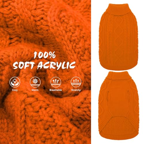 Image of BINGPET Dog Sweater for Medium Large Dogs, Turtleneck Knitted Clothes