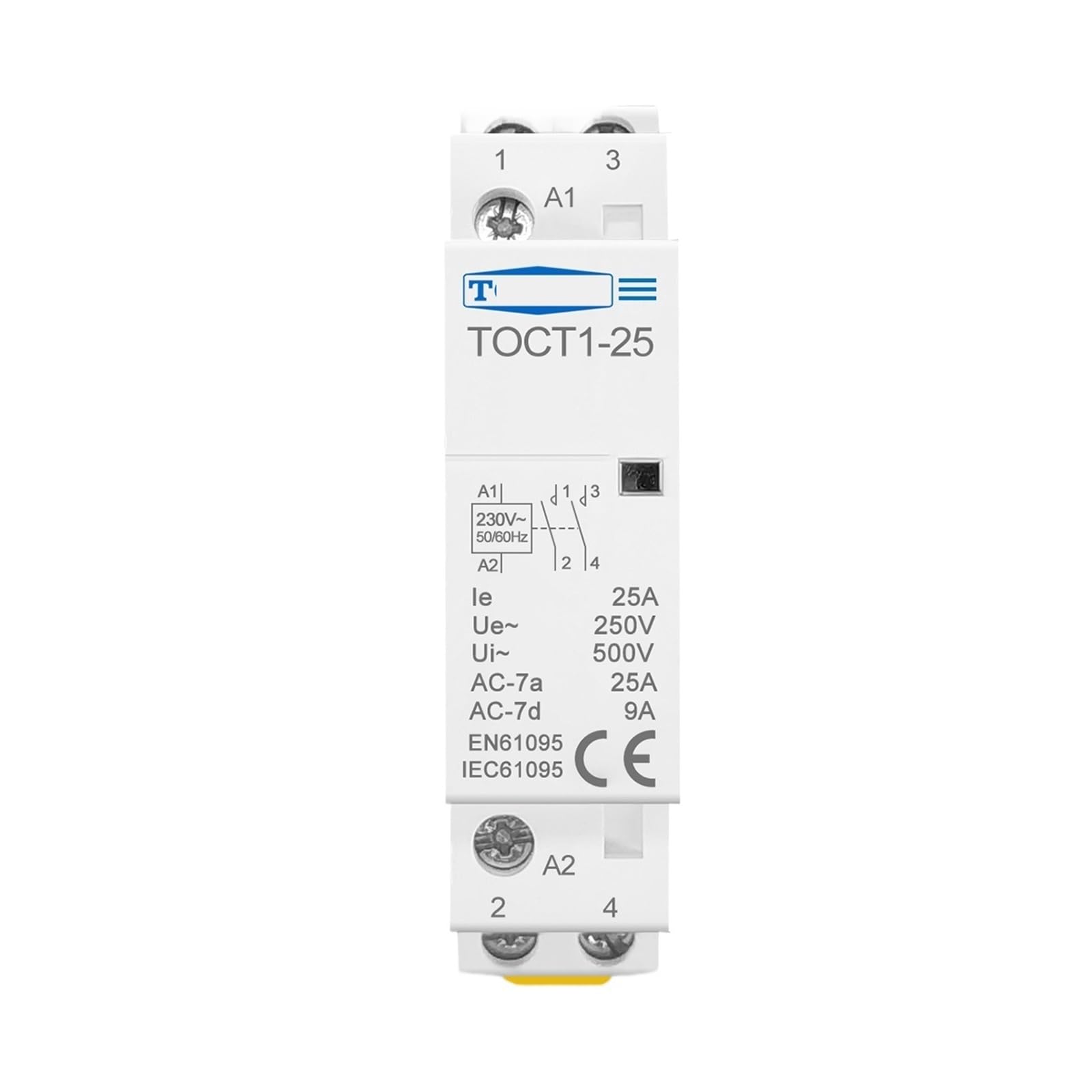 Contacteur modulaire 25A silencieux TOCT1 pour automatiser le chauffage domestique 230V