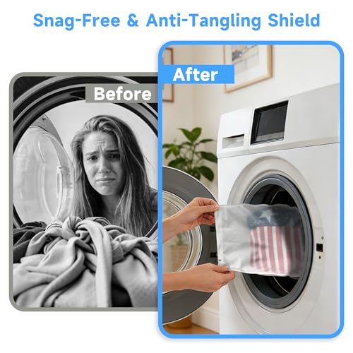 Image of GOGOODA 3 Pack Delicates Laundry Bags, Fine Mesh Wash Bag with Hanging Loop