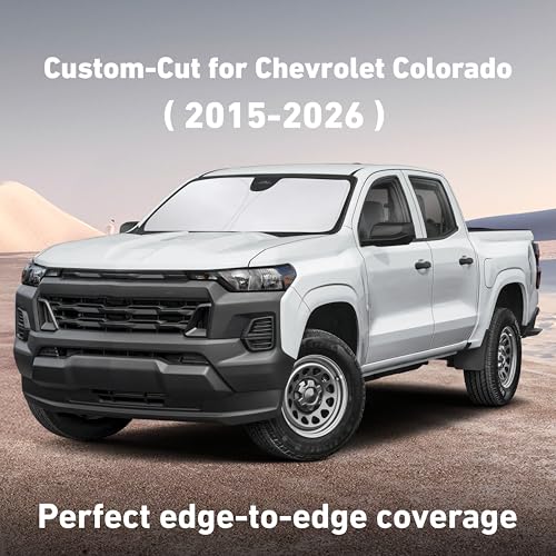 Image of EcoNour Windshield Sunshade Compatible for Chevrolet Colorado 2015-2024 2025 2026, Sun Visor for Front Windshield & Window Sun Shade Cover, UV Heat Blocker & Protector, Car Accessories