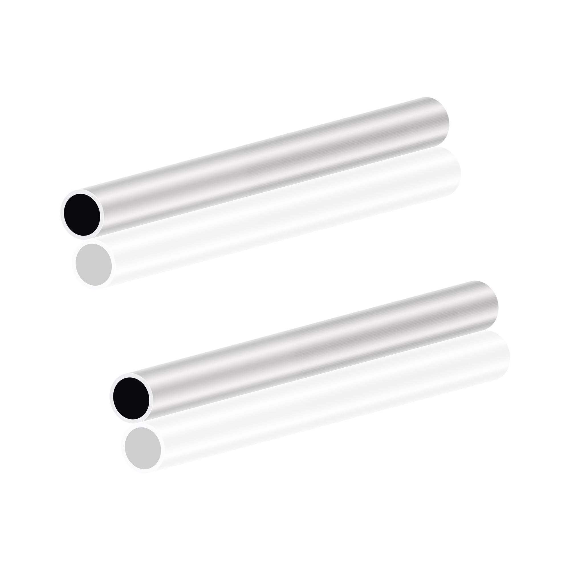 LAVMHAB 6063 Aluminum Tube 14mm OD x 12mm ID 1.0mm Wall Thickness 150mm Length, Aluminum Round Tubing Seamless Straight Pipes (2pcs)