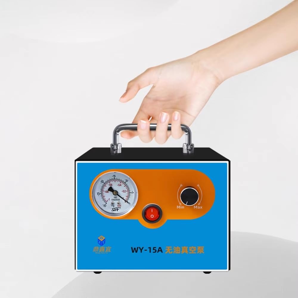 Ölfreie Vakuumpumpe, 15 l/min, Laborsaug- und Filtrationsgerät, mit Manometer, geräuscharm, einstellbare Fördermenge