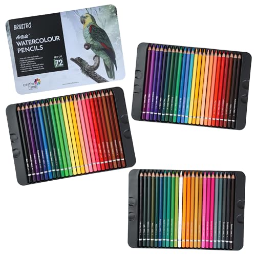 BRUSTRO Artists Watercolour Pencils | Set of 72 Colors in Elegant...
