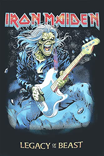 Iron Maiden Eddie On Bass Uomo T-Shirt Nero XXL