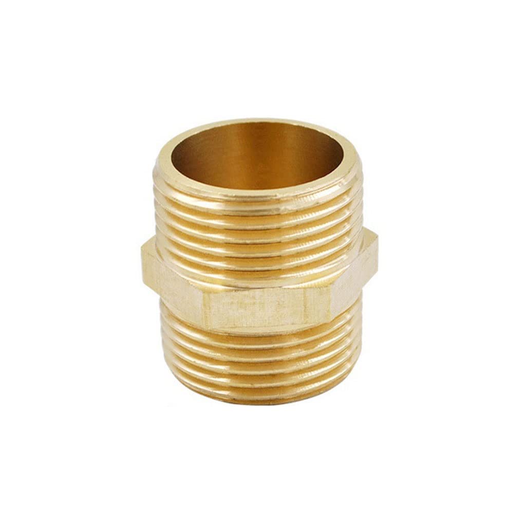 Brass Pipe Hex Nipple Fitting, 304 Stainless Steel BSP Male to Male Thread Quick Coupler Adapter - 1pc(DN25)
