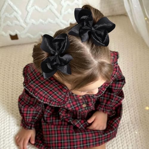 Pinzas para cabello negro con moño de 4.5 pulgadas, pack 2 miniatura 4