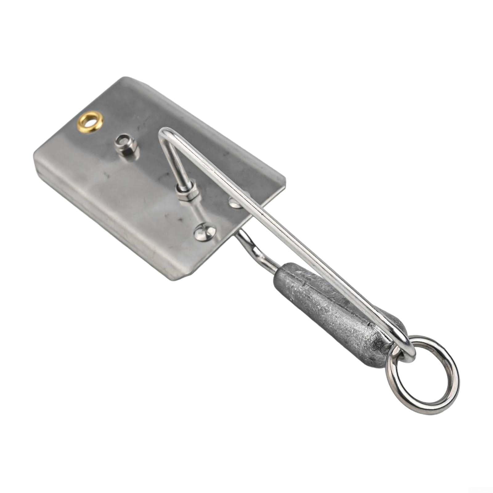 Tabla de buceo para pesca y curricán, placa de buceo artificial de acero inoxidable, control de profundidad ajustable, ligero, portátil, plateado (2# 13 cm/86,8 g)