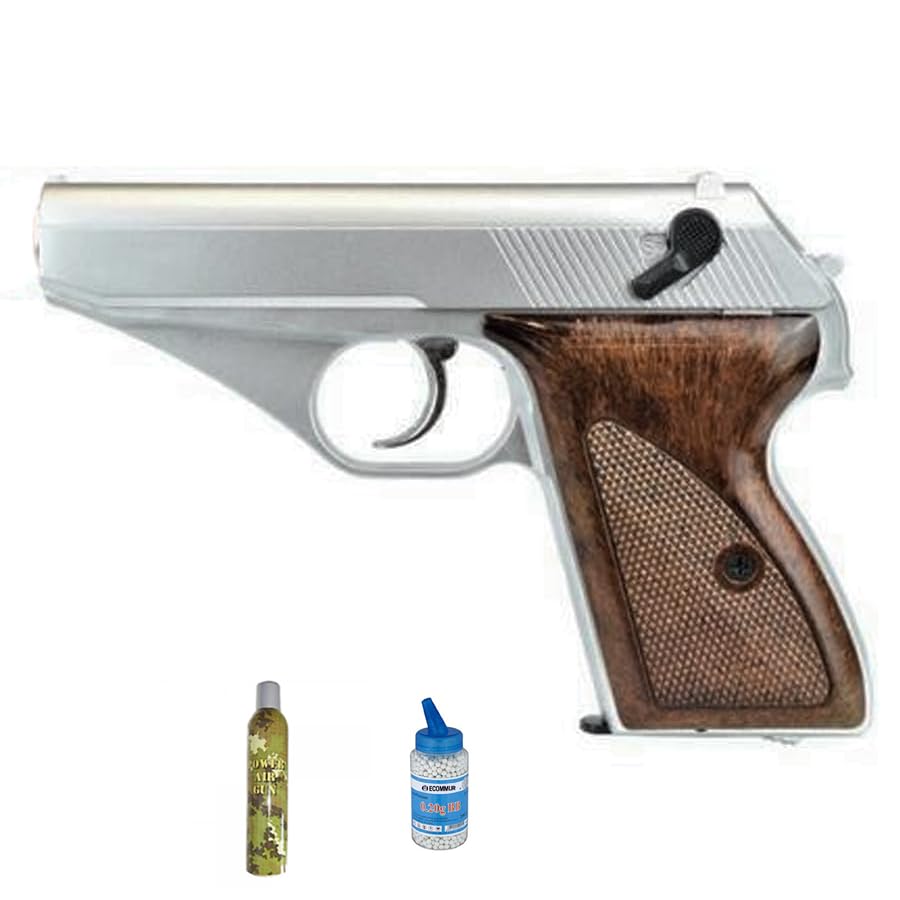 HFC HG 106 Plata Green Gas (6mm) | Pack Pistola de Airsoft (balines de PVC). Arma de Aire comprimido Green Gas Calibre 6mm