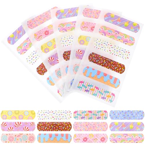 Anneome 120 Piezas Apositos Adhesivos Infantiles Pequeños Impermeables Transpirables para Heridas con Diseño de Dibujos Animados Protectores Hemostáticos para Cortes y Rasguños