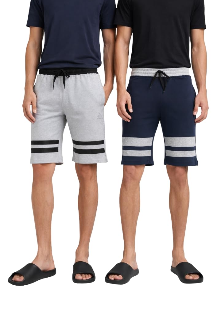 L.N.Creation Mens Cotton Printed Shorts Combo (Pack of 2) | Soft Breathable Lounge & Sleepwear Shorts with Drawstring & Pockets | Casual-image-47