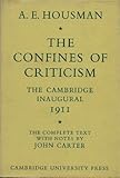 The Confines of Criticism: The Cambridge Inaugural 1911