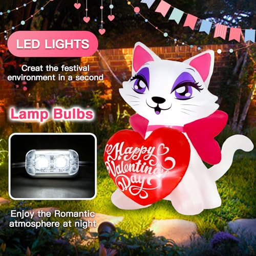 Aufblasbare Valentinstagskatze mit LED-Lichtern – Süße Garten-Dekoration für romantische Momente und unvergessliche Nächte! – Bild 5