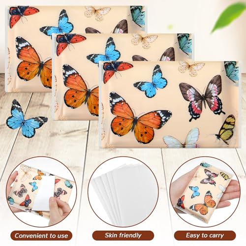 Image of Geyee 50 Pack Travel Tissue Packets Facial Paper Napkins, Retro Butterfly