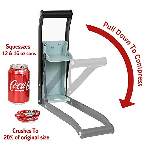 image for Pardecor 16 oz. Metal Can Crusher/Smasher, Heavy Duty Wall Mounted Alu